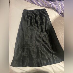 Babaton midi black silk skirt size 0